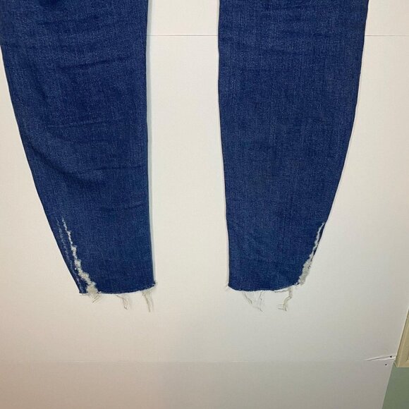 Zara Basic Denim Jeans Sz. 6 (32x26.5) Tapered Raw Hem - Picture 6 of 6